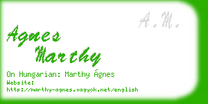 agnes marthy business card