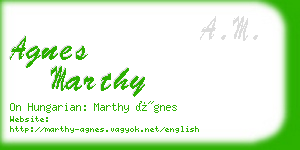 agnes marthy business card